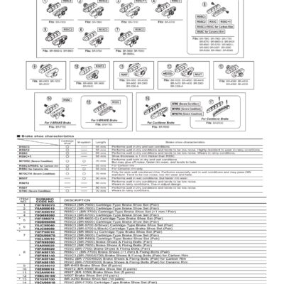 ULOŠCI SHIMANO BR-R550 M70CT4  CARTRIDGE-TYPE & FIXING PINS (PAIR)